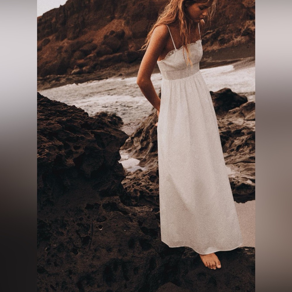 ZARA EMBROIDERED POPLIN DRESS